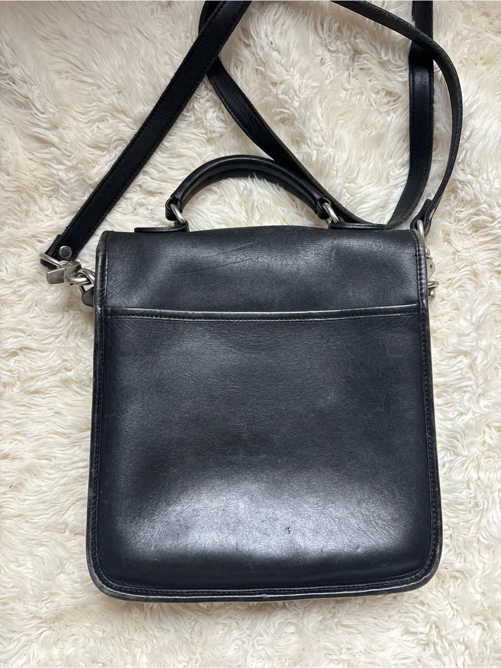 Kirkland Signature Black Leather Women's Satchel Crossbody